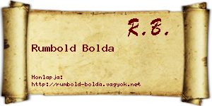 Rumbold Bolda névjegykártya